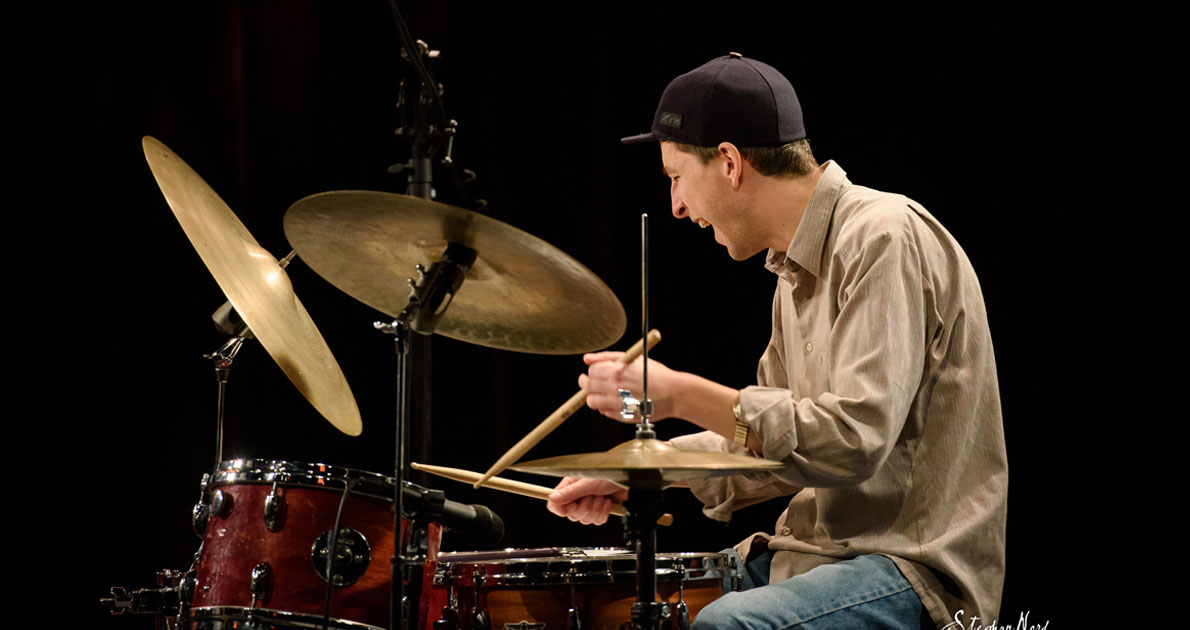 Amadeus Wedberg playing drums